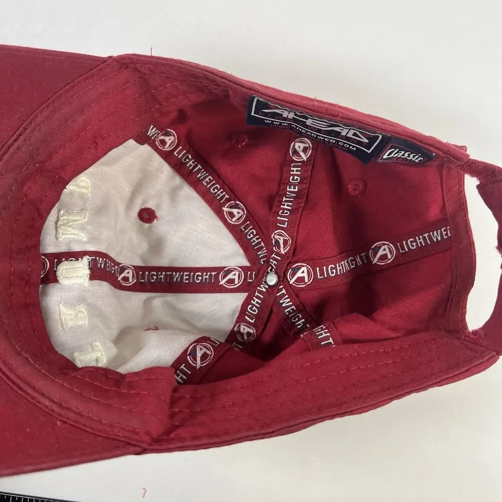 Trump Golf Hat Red Strapback Ahead Lightweight USA Flag Adjustable Cap Preowned